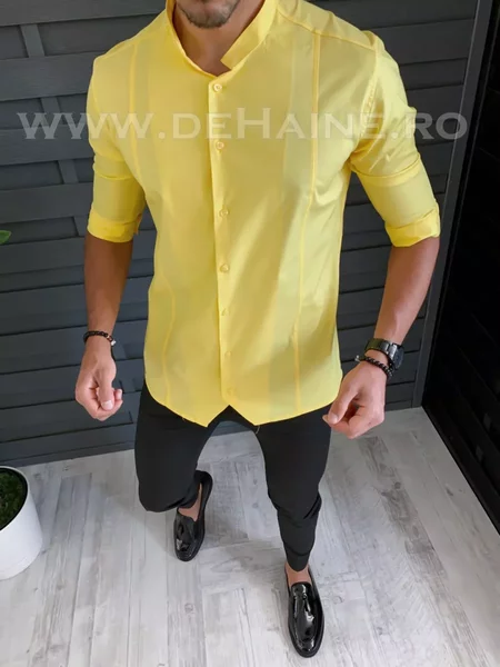 Camasa barbati galbena slim fit B1318 i5-4.3