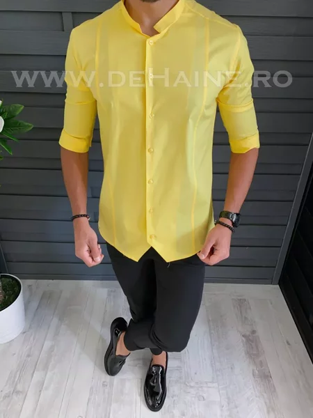 Camasa barbati galbena slim fit B1318 i5-4.3